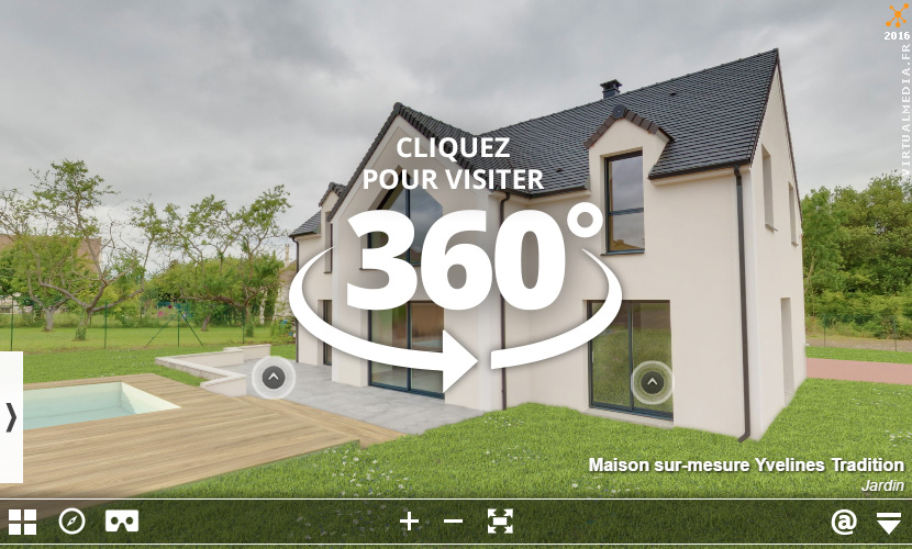 Visite reelle 360 maison avec piscine